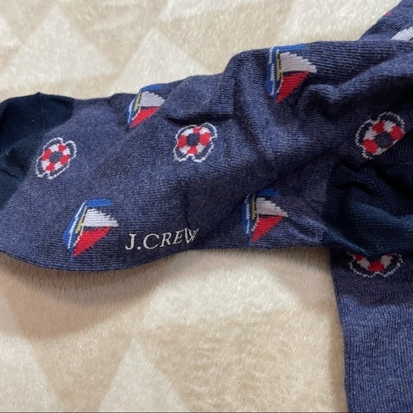 J crew navy boat print mid calf socks - Picture 2 of 2